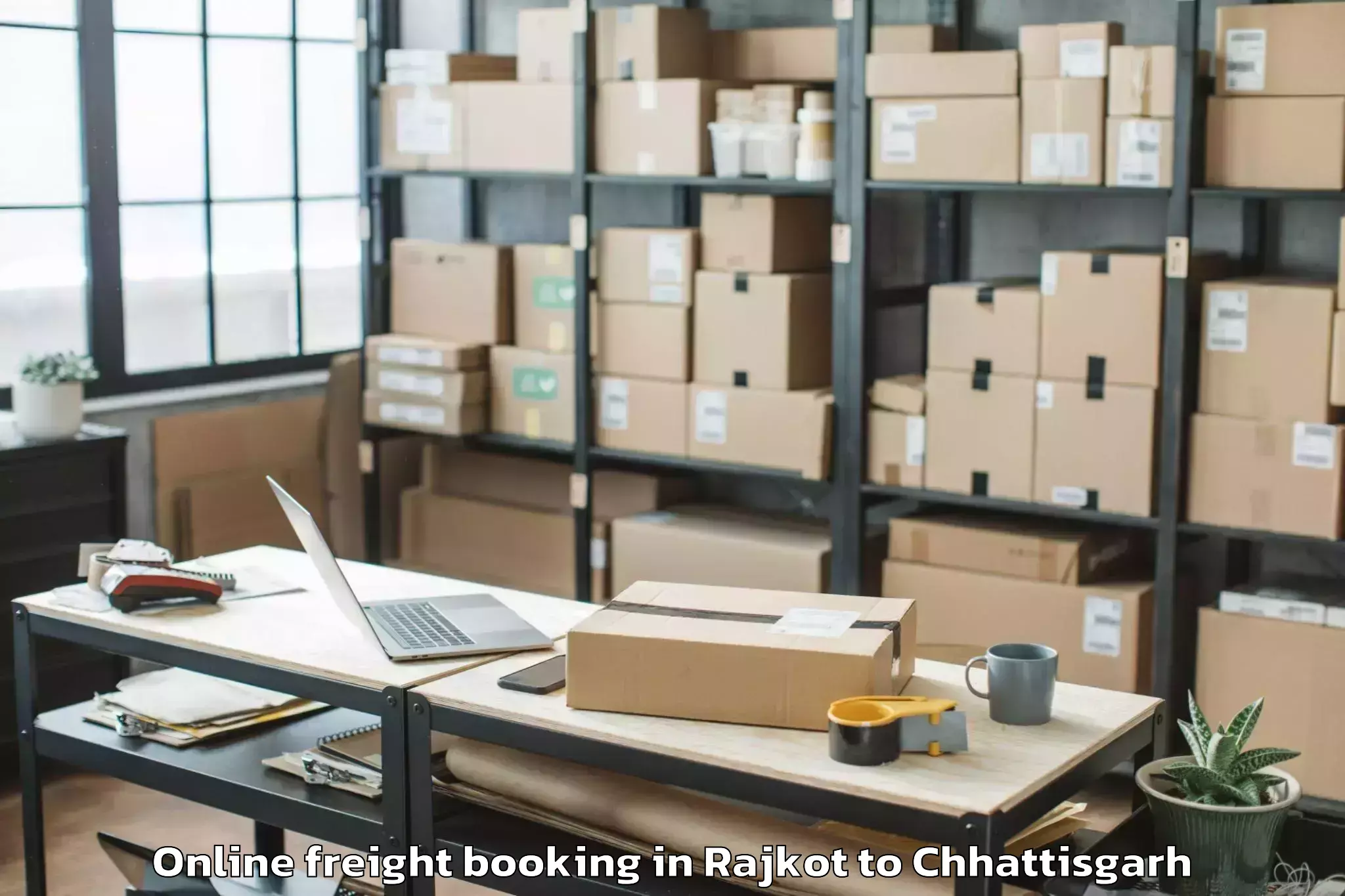 Efficient Rajkot to Chhindgarh Online Freight Booking